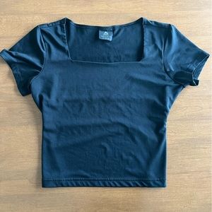 Vintage 90s Anxiety Cafe Black Open Back Top Large